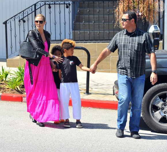 Heidi Klum puise sa bonne humeur auprès de ses enfants. Avril 2012