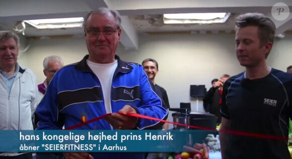 Le prince Henrik de Danemark lors de l'inauguration du club de fitness Seier à Aarhus le 5 avril 2012