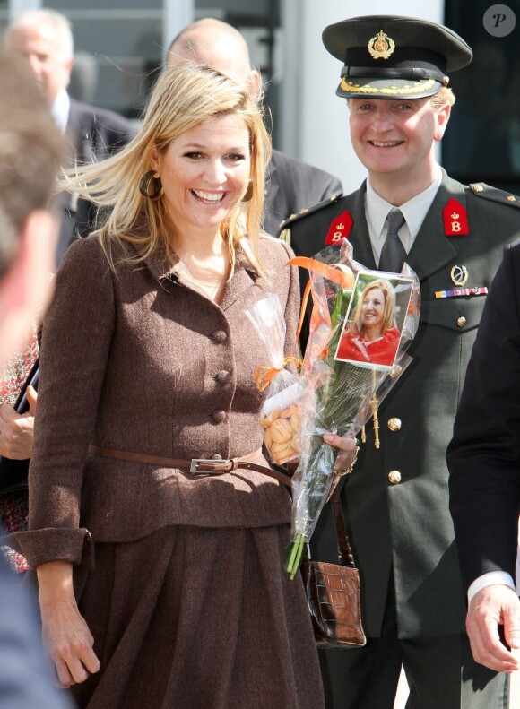 La princesse Maxima des Pays-Bas à l'Université de Twente pour l'inauguration de la 1re conférence de recherche sur la micro-assurance, le 11 avril 2012.