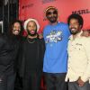 Rohan et Ziggy Marley, Snoop Dogg et Robert Marley à la première du film Marley le 17 avril 2012 à Los Angeles