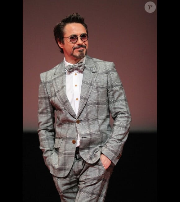 Robert Downey Jr. présente le blockbuster Avengers à Moscou, le 17 avril 2012.