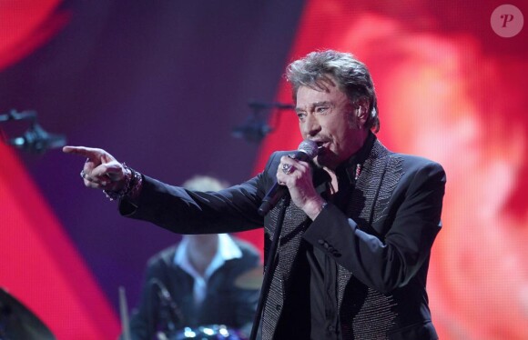 Johnny Hallyday sur la scène des NRJ Music Awards le 28 janvier 2012