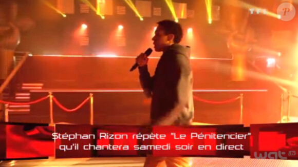 Stéphan lors des répétitions avant le prime de The Voice le samedi 21 avril 2012 sur TF1