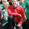 Le prince Frederik de Danemark à l'école Sondre de Viborg pour les Jeux olympiques scolaires, le 17 avril 2012