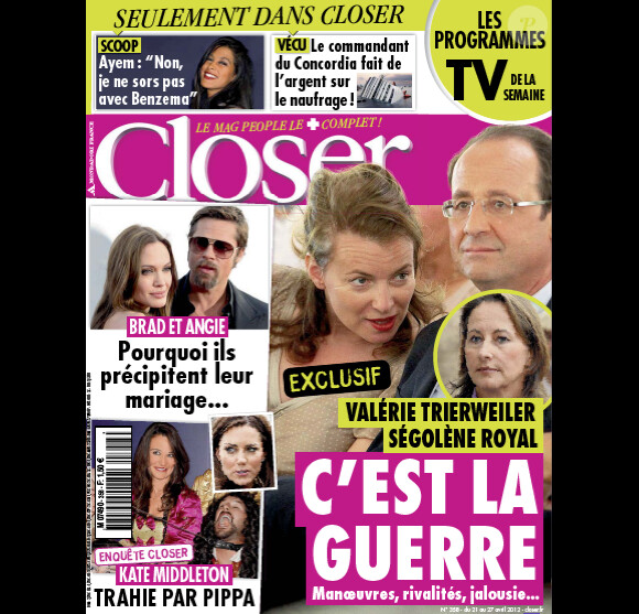 Le magazine Closer, actuellement en kiosques.