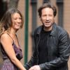 David Duchovny et Natalie Zea, sur le tournage de Californication, à New York, le vendredi 20 avril 2012.