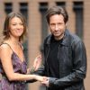 David Duchovny et Natalie Zea, sur le tournage de Californication, à New York, le vendredi 20 avril 2012.