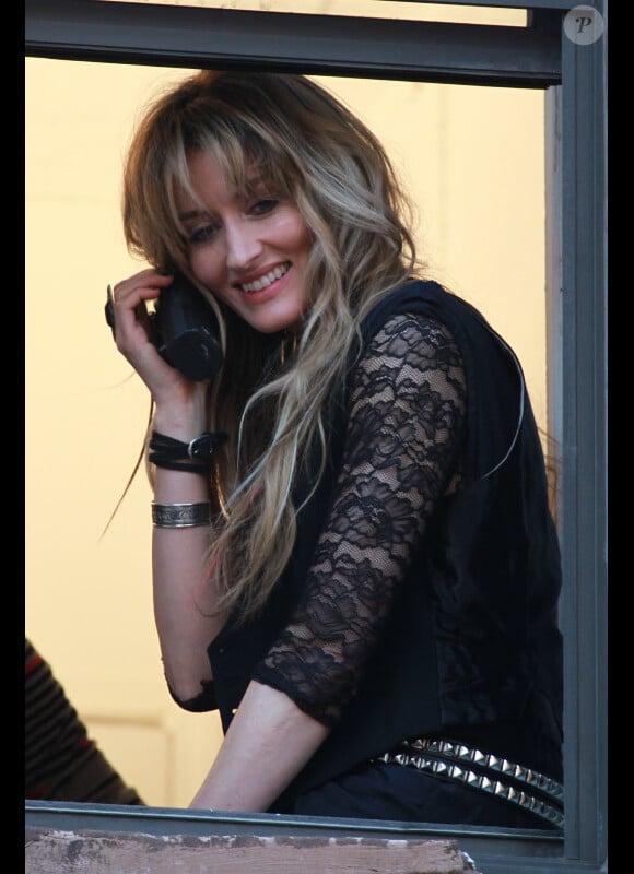Natascha McElhone, sur le tournage de Californication, à New York, le vendredi 20 avril 2012.