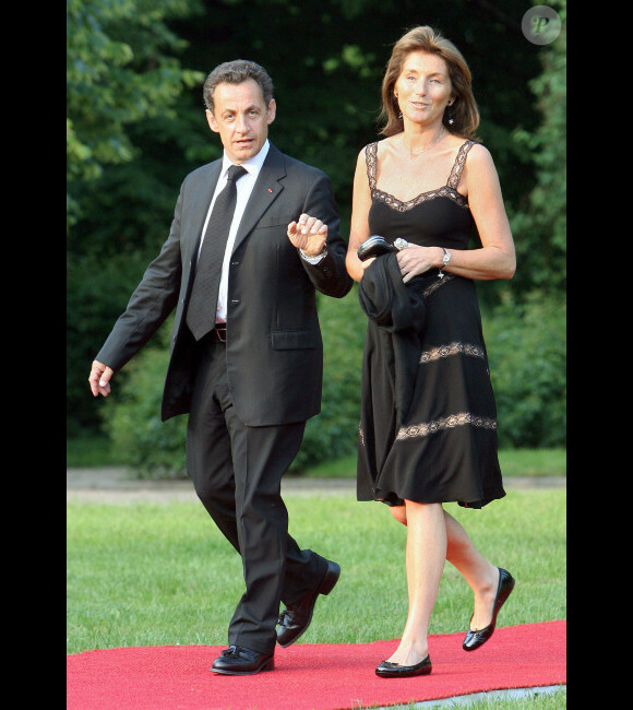 Cécilia Attias et Nicolas Sarkozy le 6 juin 2007 à Luckow en Allemagne