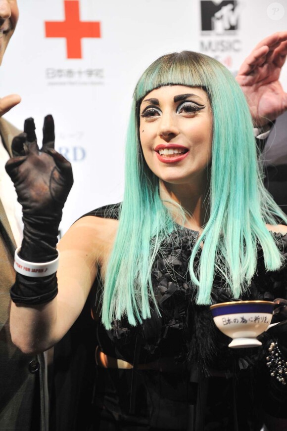 Lady Gaga en conférence de presse à Tokyo, le 23 juin 2012.