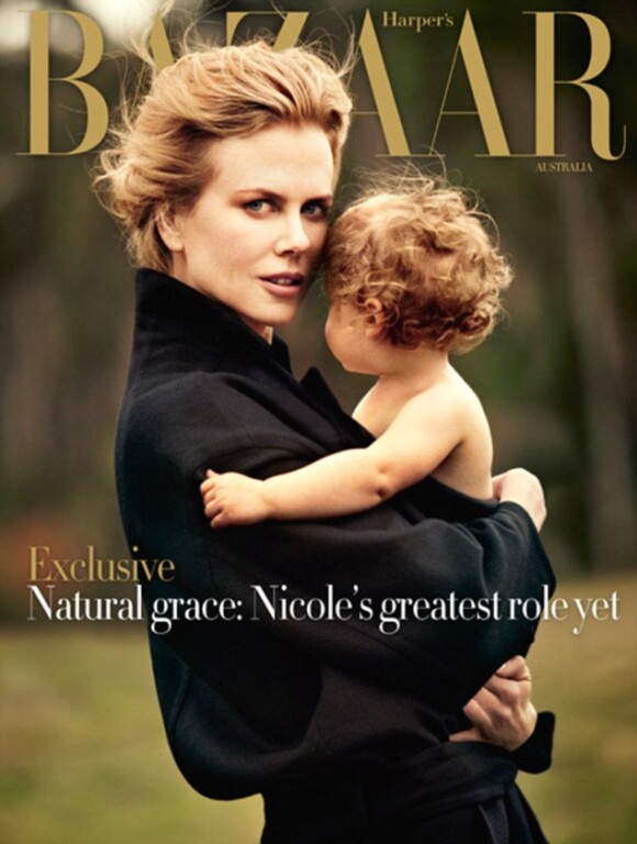 Nicole Kidman et sa petite Faith en couverture de l'édition australienne du Haper's Bazaar de juin-juillet 2012.