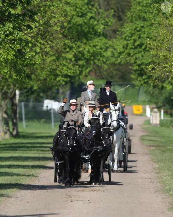 Le duc d'Edimbourg lors du Laurent Perrier Meet de la British Driving Society Drive lors du Royal Windsor Horse Show, le 13 mai 2012.