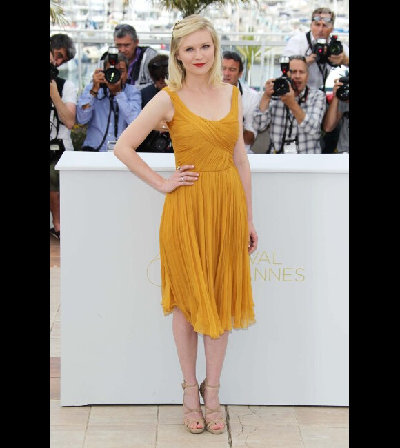 Kirsten Dunst lors du festival de Cannes pour le photocall du film Melancholia