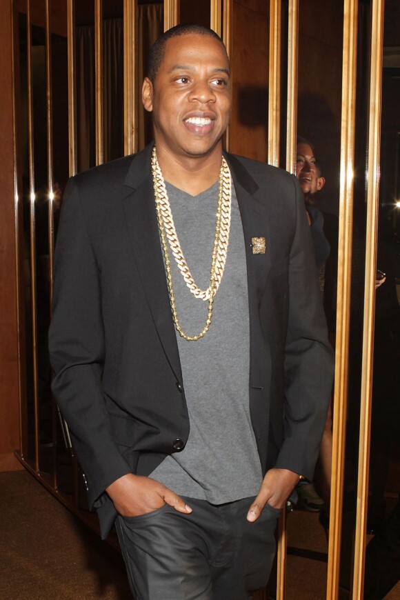 Jay-Z arrive à la soirée de lancement du nouveau cognac D'Ussé, au Standard Hotel à New York le 9 mai 2012
