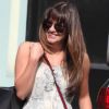 Lea Michele, tout sourire non loin de son amoureux Cory Monteith, dans les rues de New York, le 16 mai 2012.