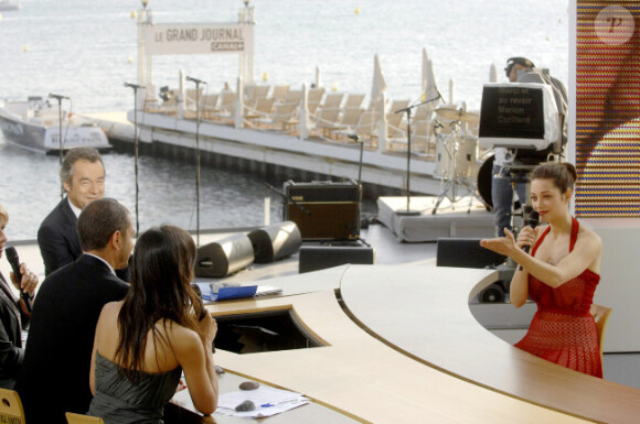 Michel Denisot et Marion Cotillard en mai 2010 à Cannes.