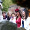 Pippa Middleton au mariage de son amie Camilla Hook avec Sam Holland, petit-fils du réalisateur oscarisé Lord Richard Attenborough, le 19 mai 2012 à Aberlady, près d'Edimbourg (Ecosse).