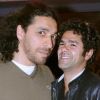 Kader Aoun et Jamel Debbouze en avril 2008 devant le Jamel Comedy Club