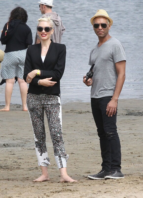 Gwen Stefani et Tony Kanal de No Doubt sur la plage à Los Angeles le 20 mai 2012