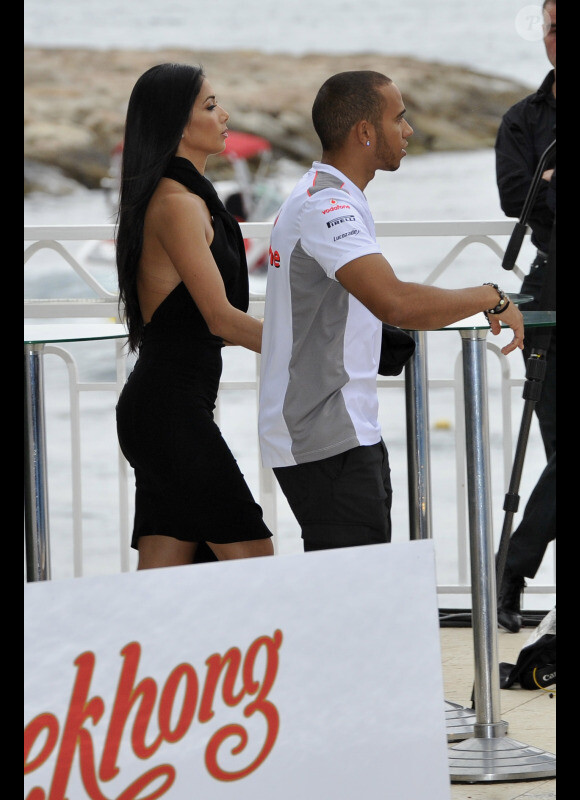 Lewis Hamilton et Nicole Scherzinger lors du Amber Lounge Fashion Show à l'hôtel Le Médirien à Monaco le 25 mai 2012