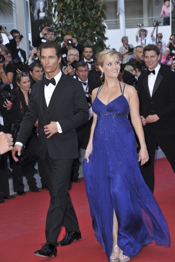 Reese Witherspoon et Matthew MacConaughey lors de la montée des marches pour le film Mud au Festival de Cannes le 26 mai 2012