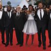 George Lucas et le casting de Red Tails étaient présents à Cannes, pour le Festival, le 25 mai 2012.