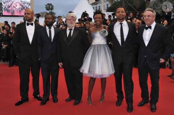 George Lucas et le casting de Red Tails étaient présents à Cannes, pour le Festival, le 25 mai 2012.