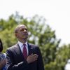 Michelle Obama et son époux Barack lors du Memorial Day le 28 mai 2012