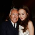 Giorgio Armani et l'actrice taïwanaise Shu Qi lors de la soirée One Night Only In Beijing. Pékin, le 31 mai 2012.