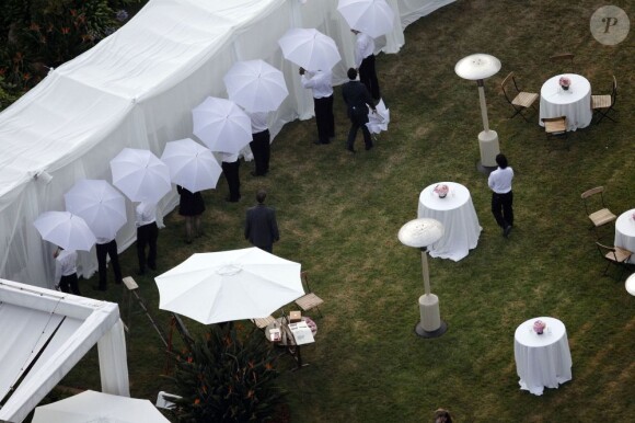 La propriété de Drew Barrymonore à Montecito en pleine ébullition pour le mariage, le 2 juin 2012.