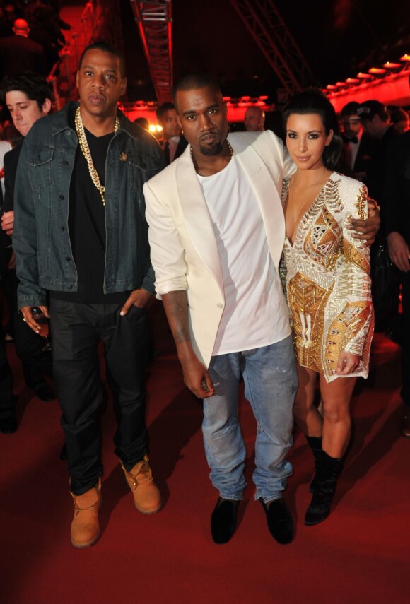 Jay-Z, Kanye West et Kim Kardashian à Cannes le 23 mai 2012