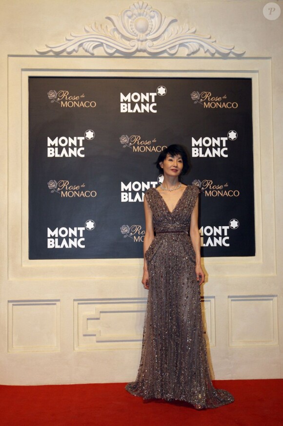 L'actrice Maggie Cheung lors de la soirée d'ouverture de la nouvelle boutique Montblanc dans le quartier de Sanlitun. Pékin, le 1er juin 2012.