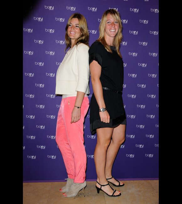 Pauline Parmentier et Olivia Sanchez le 1er juin 2012 los de la soirée de lancement de la chaîne BeIN SPORT à Paris
