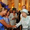 La reine Elizabeth II lors d'une réception à Mansion House le 5 juin 2012, juste après la messe célébrée en son honneur en la cathédrale Saint Paul.