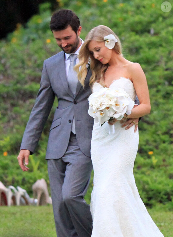 Shooting photo pour la mariée Leah Felder et son époux Brandon Jenner, à Hawaï, le jeudi 31 mai 2012.