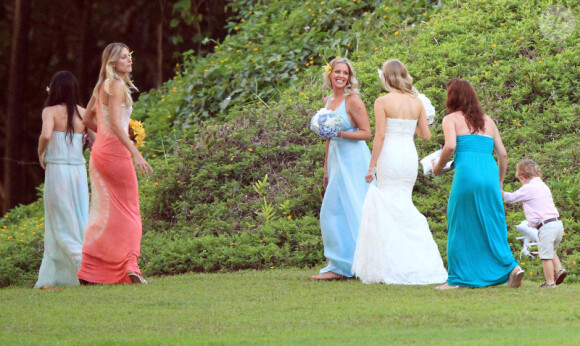 Shooting photo pour la mariée Leah Felder et ses demoiselles d'honneur, à Hawaï, le jeudi 31 mai 2012.