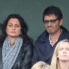 Pascal Elbé et sa femme Béatrice lors de la finale entre Rafael Nadal et Novak Djokovic à Roland-Garros le 10 juin 2012