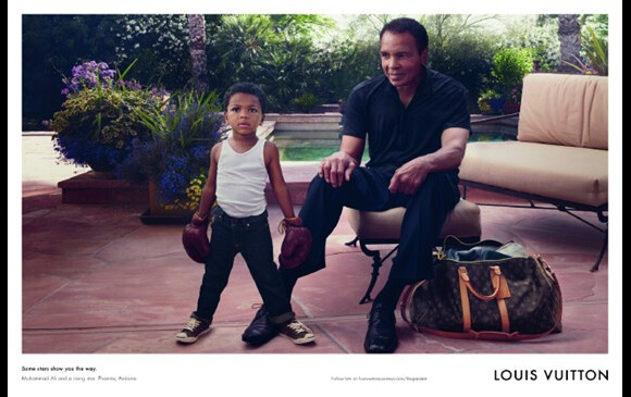 Mohamed Ali et son petit-fils Curtis Mohamed Jr posent pour la campagne Louis Vuitton, Core Values.