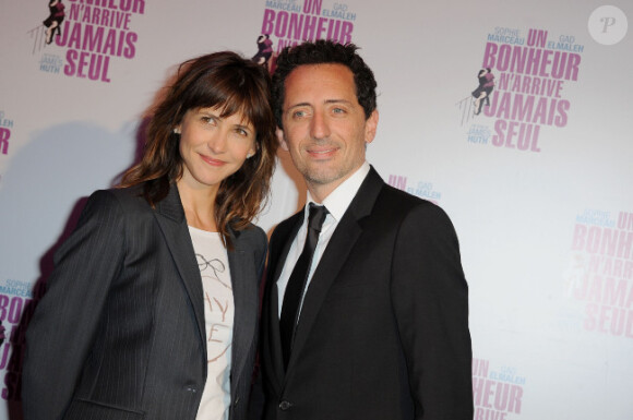 Gad Elmaleh et Sophie Marceau à l'avant-première du film Un bonheur n'arrive jamais seul, à Paris le 15 juin 2012