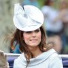 La duchesse de Cambridge, Kate Middleton lors de la parade militaire "Trooping the colour", à Londres, le 16 juin 2012