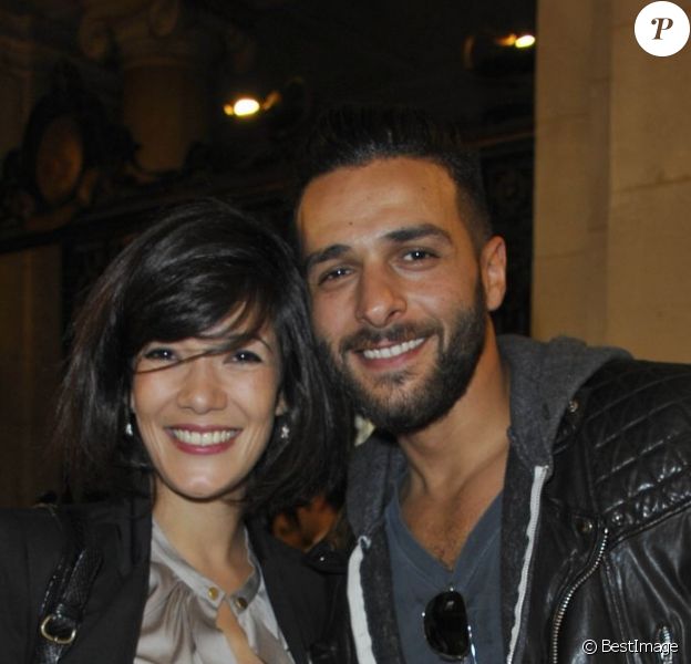 Mélanie Doutey et Maxim Nucci à l'inauguration de l'exposition Juste Humain, à la galerie Saint Germain de l'université Paris Descartes, le 18 juin 2012.