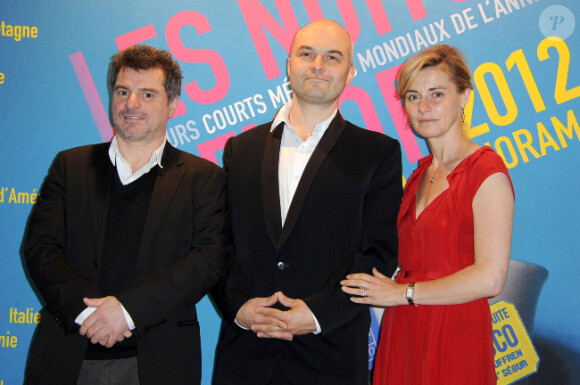 Pierre Salvadori, Dan Geesin et Anne Consigny lors du dîner des Nuits en Or, le 18 juin 2012 à Paris.