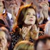Valérie Trierweiler assiste aux retrouvailles de son compagnon François Hollande et de Ségolène Royal au meeting de Rennes, le 4 avril 2012.