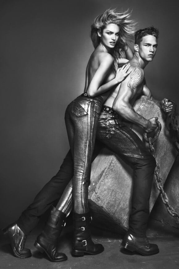 Candice Swanepoel et Dmitriy Tanner pour Versace Jeans automne-hiver 2012-2013, photographiés par Mert & Marcus.