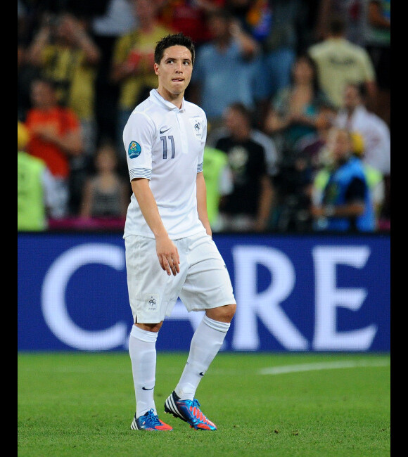 Samir Nasri lors de la défaite de l'équipe de France en quart de finale de l'Euro 2012 face à l'Espagne (2-0) le 23 juin 2012 à Donetsk