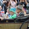 La reine Elizabeth II et le prince Philip lors de la Royal Ascot à Ascot le 23 juin 2012