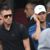 Jérémy Ménez et Hatem Ben Arfa lors de l'arrivée de l'équipe de France au Bourget le dimanche 24 juin 2012 après son élimination de l'Euro