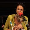 Isabelle Giordano dans les studios de France Inter, le 28 janvier 2011.