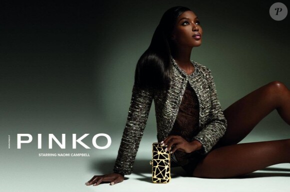 Naomi Campbell, égérie de la maison italienne Pinko pour la saison hiver 2013.