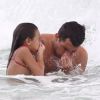 Carlos Tévez très complice avec sa fille aînée Florencia le 25 juin 2012 à Miami